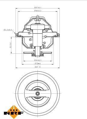 NRF 725047 - Термостат охлаждающей жидкости / корпус autospares.lv