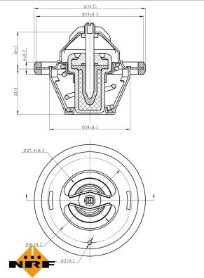 NRF 725064 - Термостат охлаждающей жидкости / корпус autospares.lv