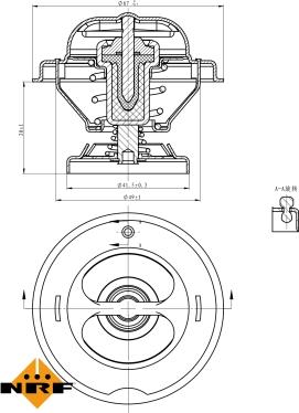 NRF 725068 - Термостат охлаждающей жидкости / корпус autospares.lv