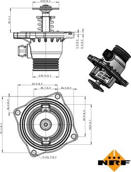 NRF 725005 - Термостат охлаждающей жидкости / корпус autospares.lv