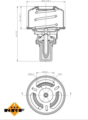 NRF 725007 - Термостат охлаждающей жидкости / корпус autospares.lv