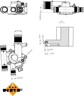 NRF 725011 - Термостат охлаждающей жидкости / корпус autospares.lv