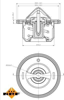 NRF 725084 - Термостат охлаждающей жидкости / корпус autospares.lv