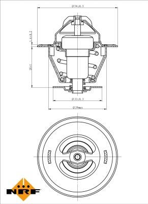 NRF 725036 - Термостат охлаждающей жидкости / корпус autospares.lv