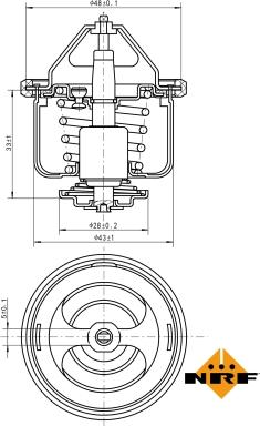NRF 725026 - Термостат охлаждающей жидкости / корпус autospares.lv