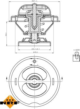 NRF 725074 - Термостат охлаждающей жидкости / корпус autospares.lv