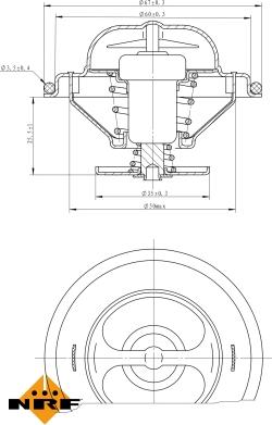 NRF 725073 - Термостат охлаждающей жидкости / корпус autospares.lv