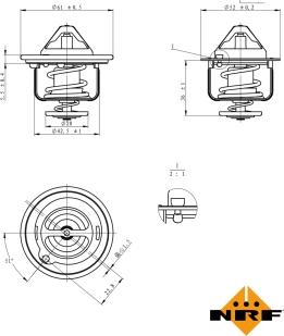 NRF 725143 - Термостат охлаждающей жидкости / корпус autospares.lv