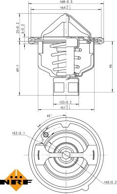 NRF 725142 - Термостат охлаждающей жидкости / корпус autospares.lv