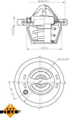 NRF 725159 - Термостат охлаждающей жидкости / корпус autospares.lv