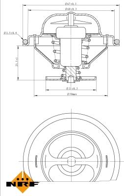 NRF 725114 - Термостат охлаждающей жидкости / корпус autospares.lv