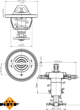 NRF 725118 - Термостат охлаждающей жидкости / корпус autospares.lv