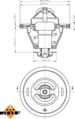 NRF 725124 - Термостат охлаждающей жидкости / корпус autospares.lv