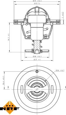 NRF 725126 - Термостат охлаждающей жидкости / корпус autospares.lv