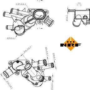 NRF 725121 - Термостат охлаждающей жидкости / корпус autospares.lv