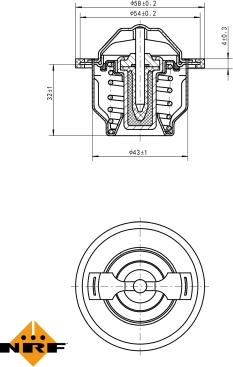 NRF 725205 - Термостат охлаждающей жидкости / корпус autospares.lv