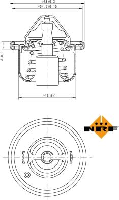 NRF 725208 - Термостат охлаждающей жидкости / корпус autospares.lv