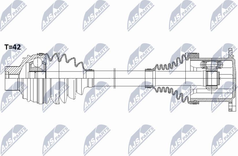 NTY NPW-AU-008 - Приводной вал autospares.lv