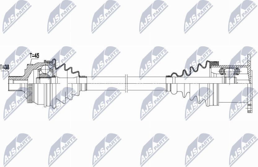 NTY NPW-AU-019 - Приводной вал autospares.lv