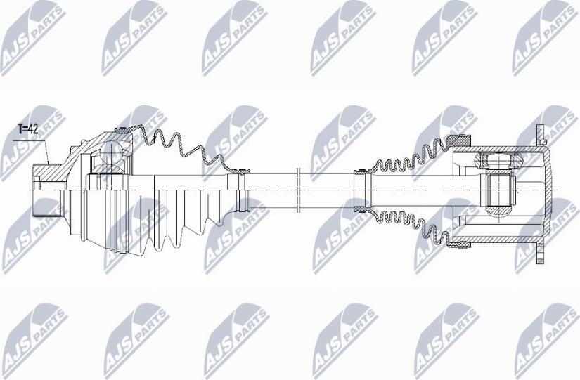 NTY NPW-AU-013 - Приводной вал autospares.lv