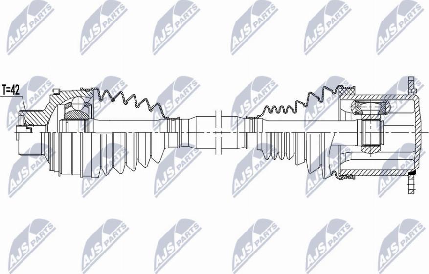 NTY NPW-AU-037 - Приводной вал autospares.lv