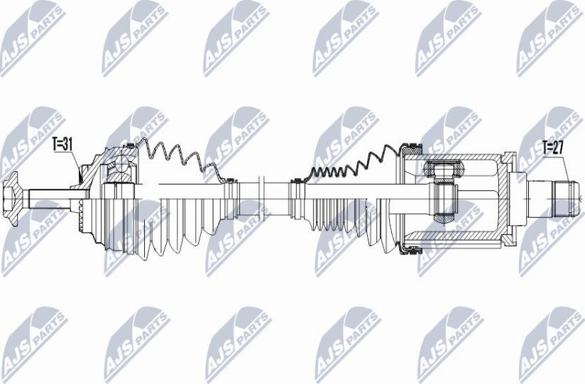 NTY NPW-BM-049 - Приводной вал autospares.lv