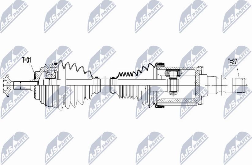 NTY NPW-BM-050 - Приводной вал autospares.lv