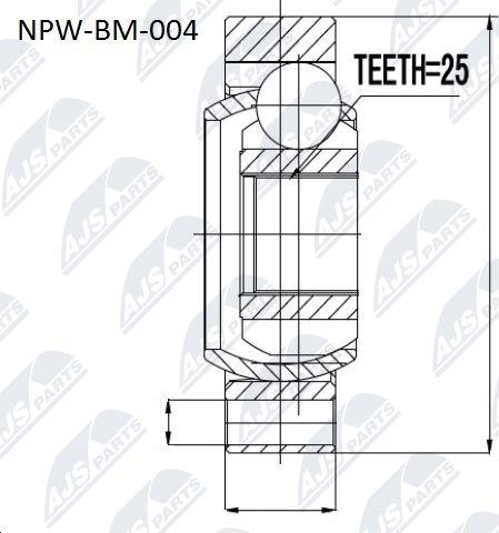 NTY NPW-BM-004 - Шарнирный комплект, ШРУС, приводной вал autospares.lv