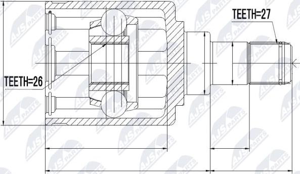 NTY NPW-BM-006 - Шарнирный комплект, ШРУС, приводной вал autospares.lv