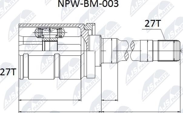 NTY NPW-BM-003 - Шарнирный комплект, ШРУС, приводной вал autospares.lv