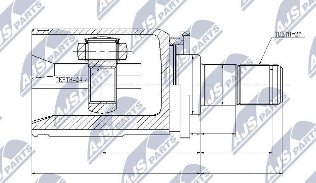 NTY NPW-BM-032 - Шарнирный комплект, ШРУС, приводной вал autospares.lv