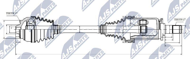 NTY NPW-BM-029 - Приводной вал autospares.lv