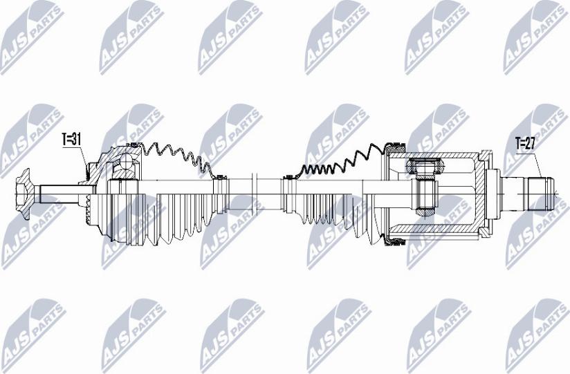 NTY NPW-BM-026 - Приводной вал autospares.lv