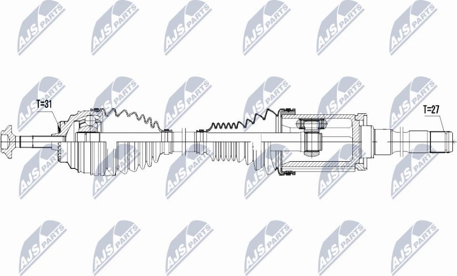 NTY NPW-BM-027 - Приводной вал autospares.lv