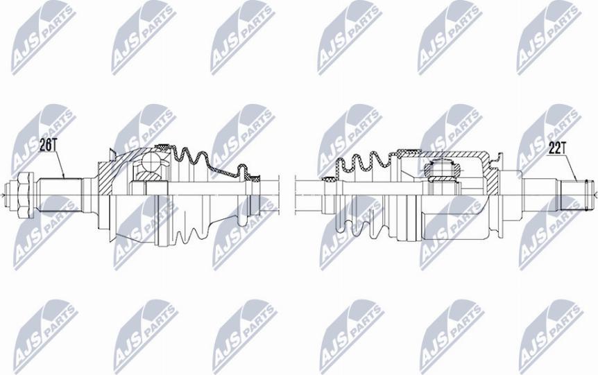 NTY NPW-BM-119 - Приводной вал autospares.lv