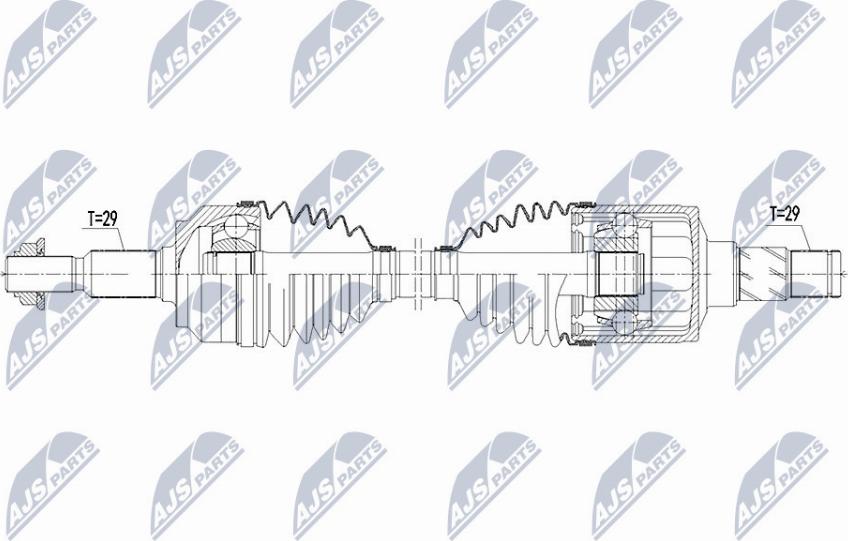 NTY NPW-CH-068 - Приводной вал autospares.lv