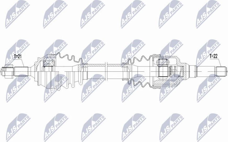 NTY NPW-CT-095 - Приводной вал autospares.lv