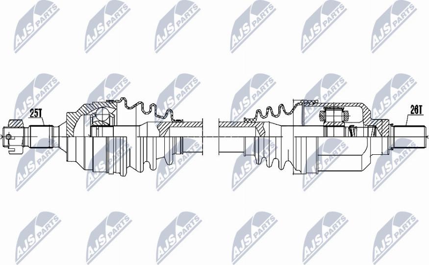 NTY NPW-CT-053 - Приводной вал autospares.lv