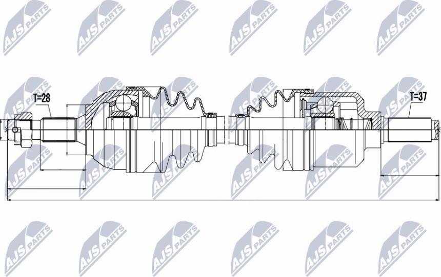 NTY NPW-CT-052 - Приводной вал autospares.lv