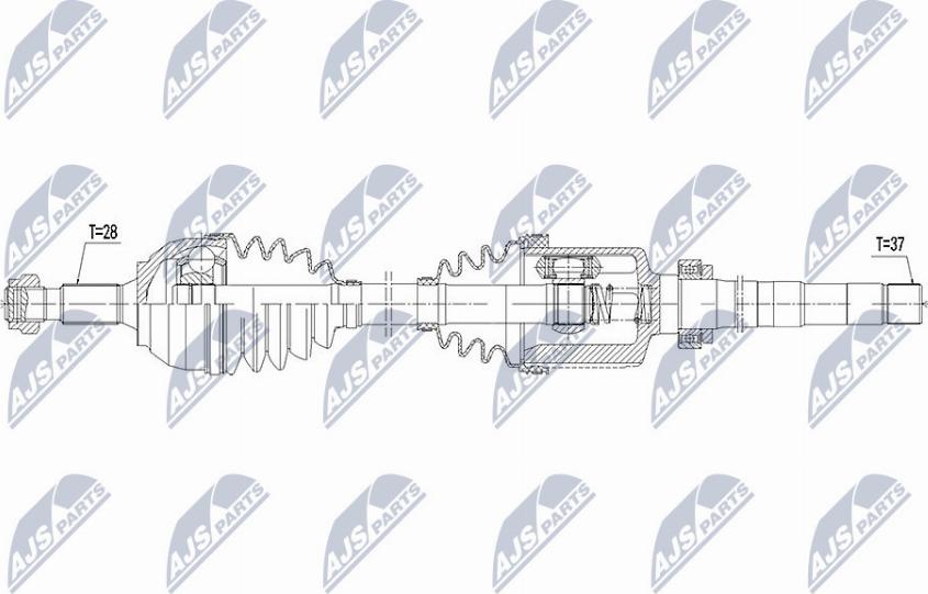 NTY NPW-CT-061 - Приводной вал autospares.lv