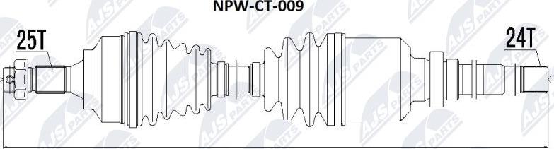 NTY NPW-CT-009 - Приводной вал autospares.lv