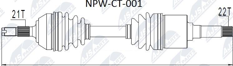 NTY NPW-CT-001 - Приводной вал autospares.lv