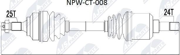 NTY NPW-CT-008 - Приводной вал autospares.lv