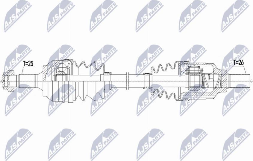 NTY NPW-CT-087 - Приводной вал autospares.lv