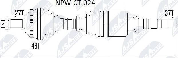 NTY NPW-CT-024 - Приводной вал autospares.lv