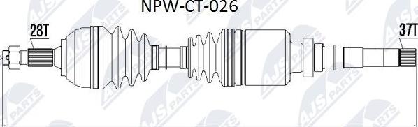 NTY NPW-CT-026 - Приводной вал autospares.lv