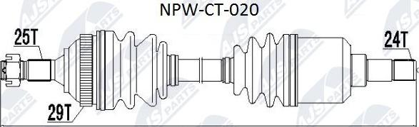 NTY NPW-CT-020 - Приводной вал autospares.lv