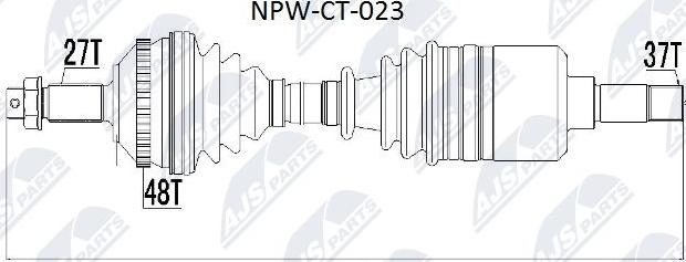 NTY NPW-CT-023 - Приводной вал autospares.lv