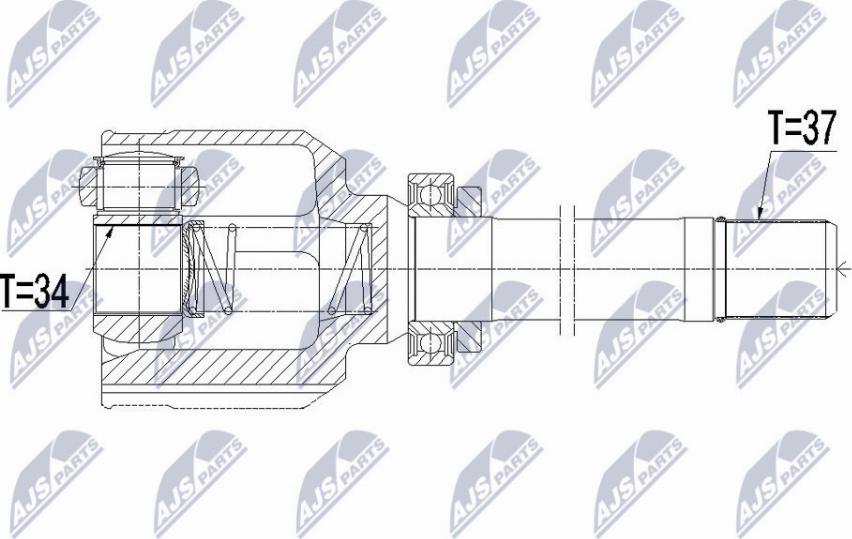 NTY NPW-CT-108 - Шарнирный комплект, ШРУС, приводной вал autospares.lv