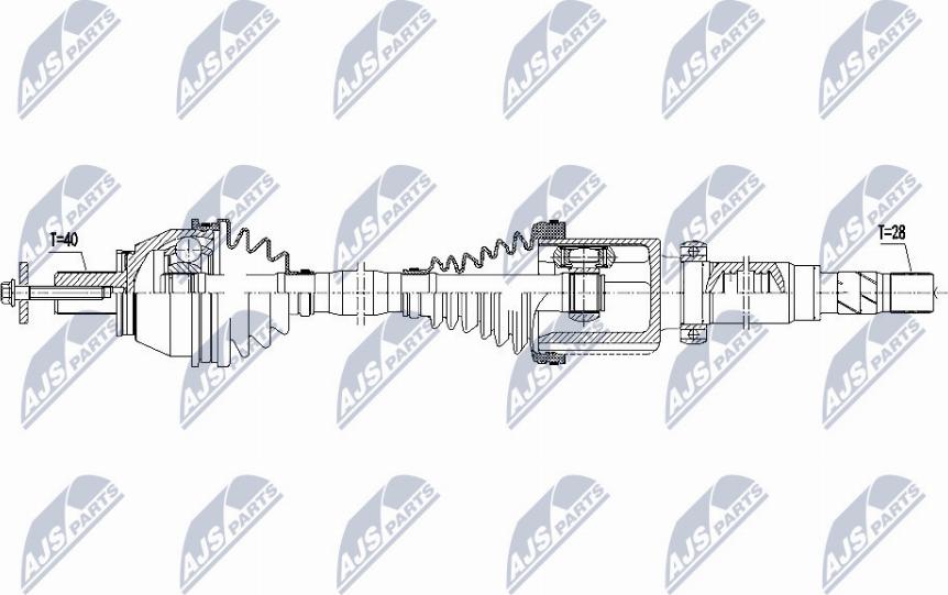 NTY NPW-FR-094 - Приводной вал autospares.lv